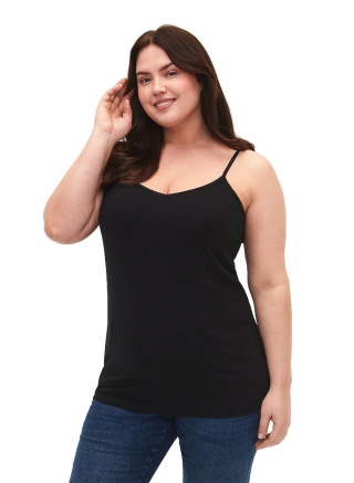 ZIZZI CZARNY TOP RAMIĄCZKA BASIC 010N