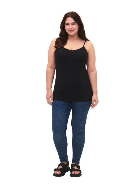 ZIZZI CZARNY TOP RAMIĄCZKA BASIC 010N