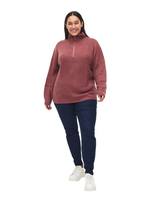 ZIZZI RÓŻOWY SWETER Z GOLFEM SUWAK 026A