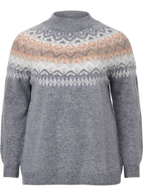 ZIZZI UROCZY SWETER GOLF SZARY 207A