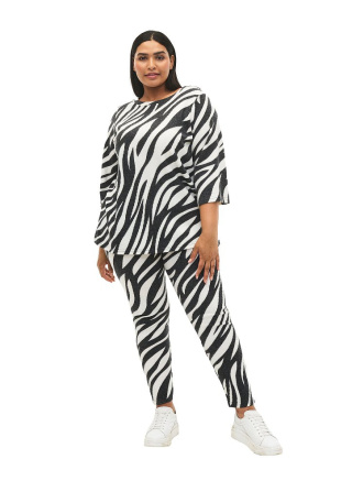 ZIZZI WYGODNE LEGGINSY WZÓR ZEBRA 708B