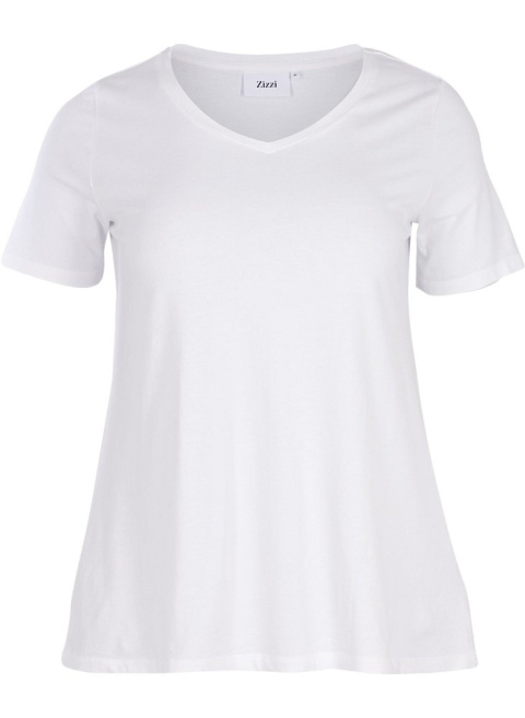 ZIZZI KLASYCZNY WYGODNY BIAŁY T-SHIRT 010D ZIZZI KLASYCZNY WYGODNY BIAŁY T-SHIRT 010D