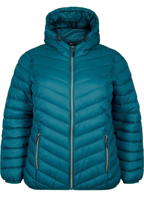 ZIZZI PIKOWANA PRZEJŚCIOWA KURTKA KAPTUR MORSKA 734F