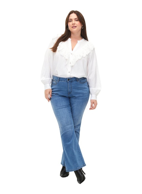 ZIZZI REWELACYJNA BIAŁA BLUZKA FALBANA 219B