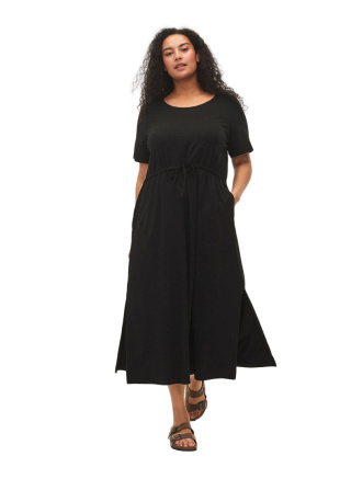 ZIZZI WYGODNA CZARNA SUKIENKA MAXI 032P