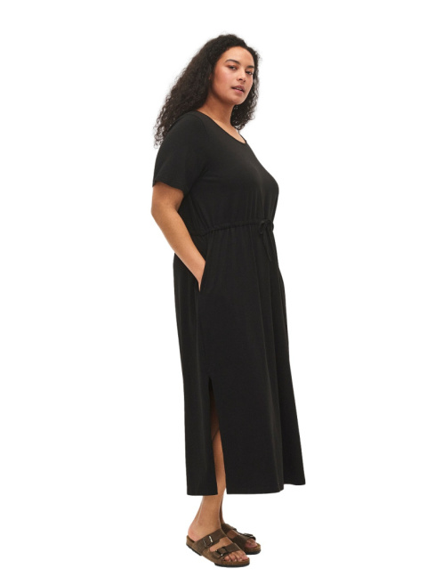 ZIZZI WYGODNA CZARNA SUKIENKA MAXI 032P