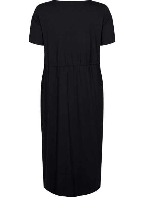 ZIZZI WYGODNA CZARNA SUKIENKA MAXI 032P