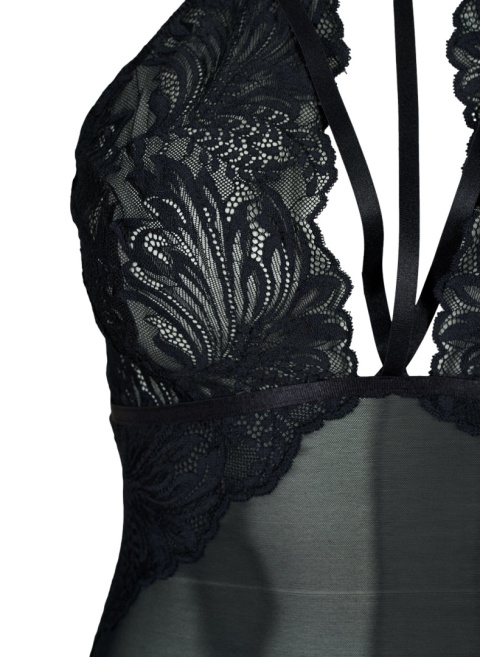 ZIZZI CZARNE KOBIECE BODY SIATECZKA DETALE 935A ZIZZI CZARNE KOBIECE BODY SIATECZKA DETALE 935A