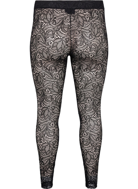 ZIZZI CZARNE LEGGINSY Z KORONKI 138B