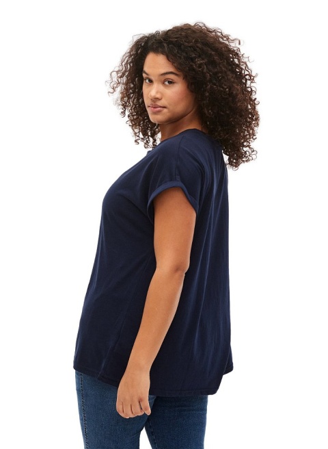 ZIZZI KLASYCZNY T-SHIRT GRANATOWY 148F ZIZZI KLASYCZNY T-SHIRT GRANATOWY 148F