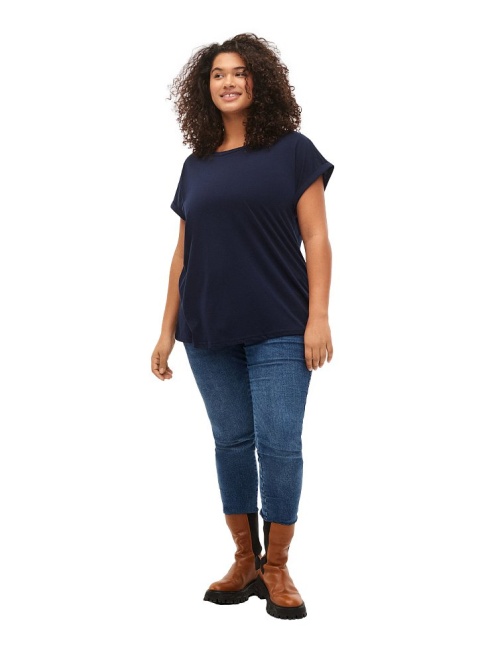 ZIZZI KLASYCZNY T-SHIRT GRANATOWY 148F ZIZZI KLASYCZNY T-SHIRT GRANATOWY 148F