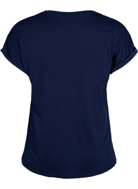 ZIZZI KLASYCZNY T-SHIRT GRANATOWY 148F ZIZZI KLASYCZNY T-SHIRT GRANATOWY 148F