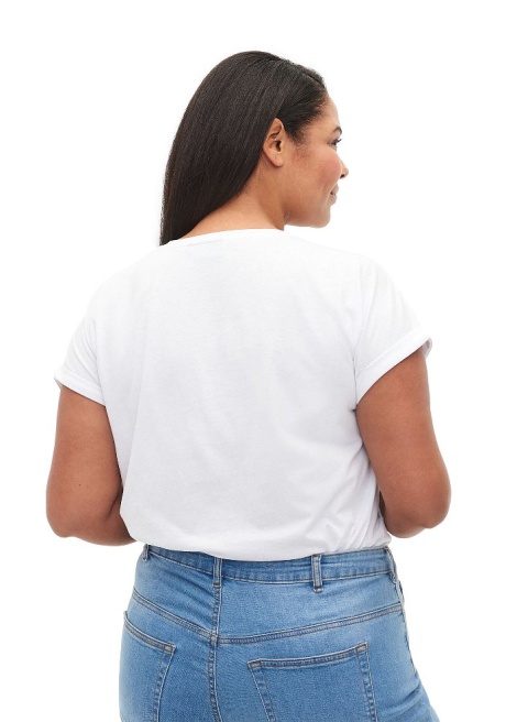 ZIZZI KLASYCZNY T-SHIRT BIAŁY 148F ZIZZI KLASYCZNY T-SHIRT BIAŁY 148F