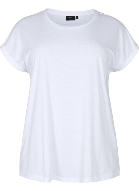 ZIZZI KLASYCZNY T-SHIRT BIAŁY 148F ZIZZI KLASYCZNY T-SHIRT BIAŁY 148F