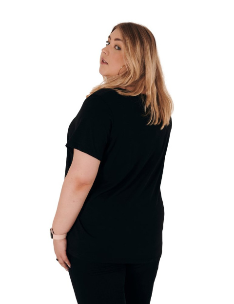 ZIZZI BLUZKA T-SHIRT BLACK BAWEŁNA PLUS SIZE 231C