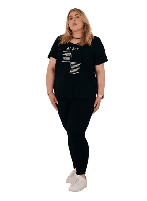 ZIZZI BLUZKA T-SHIRT BLACK BAWEŁNA PLUS SIZE 231C