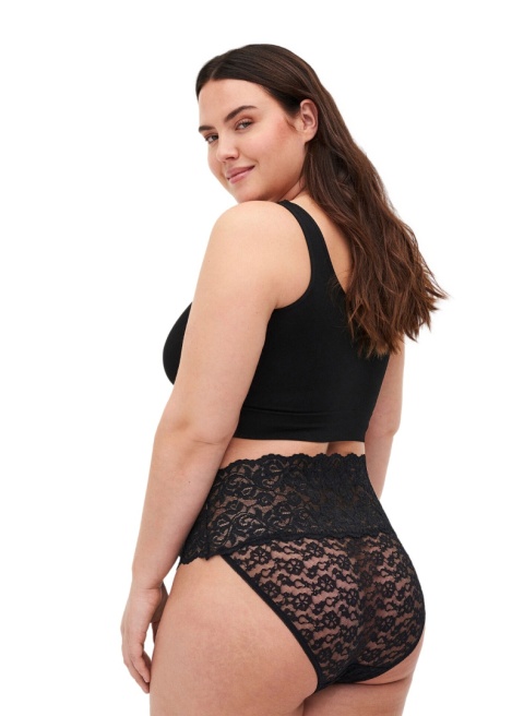 ZIZZI CZARNE KORONKOWE MAJTKI WYSOKI STAN 2PACK 012B