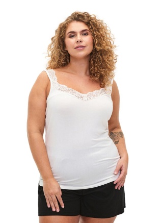 ZIZZI BIAŁY TOP KORONKA WISKOZA 024C
